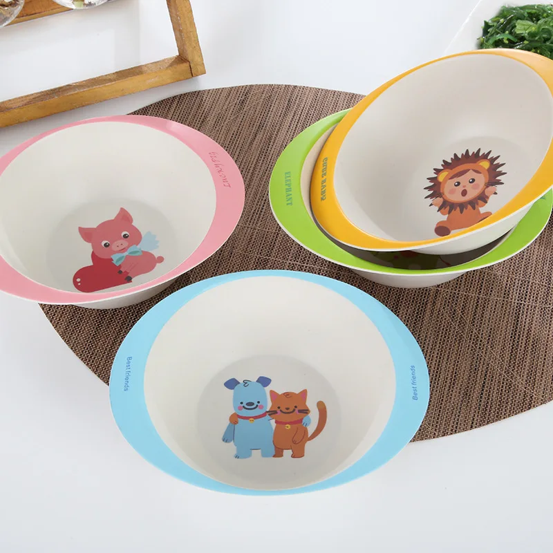 Bamboo fiber cartoon round bowl for child baby healthy environmental bowl kids dinnerware cartoon tableware Bamboo fiber cartoon round bowl for child baby healthy environmental bowl kids dinnerware cartoon tableware