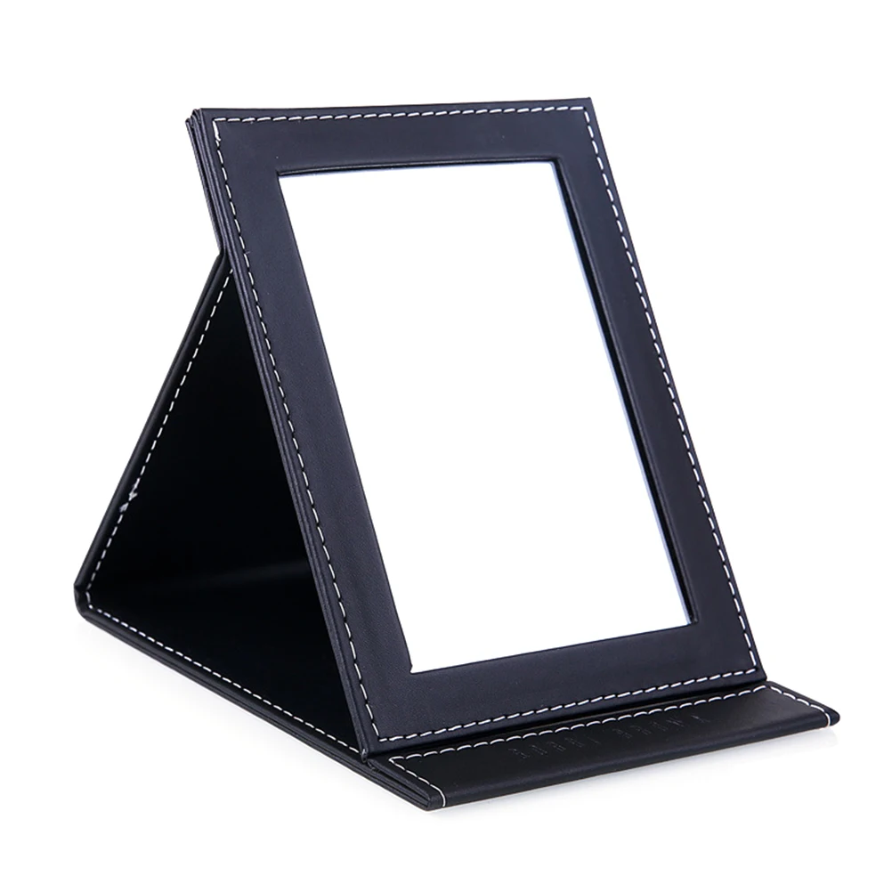 

Portable Folding Mirror Pocket Makeup Mirror with Padded PU Leather Case
