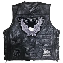 Vest Motorbike Biker-Leather Punk Jacket Waistcoat Spring Hip-Hop Vintage Black Male