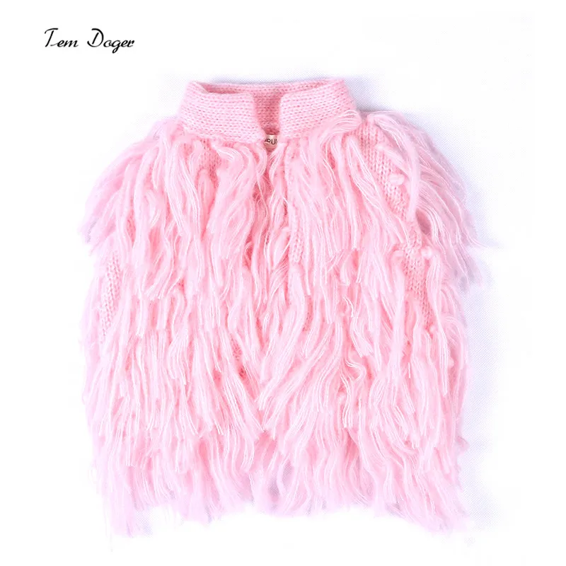 Tem Doger Baby Girl Clothes Autumn Winter Fashion Waistcoat Tassel Sleeveless Sweater Girls Manual Vest Boutique Kids Clothing (3)
