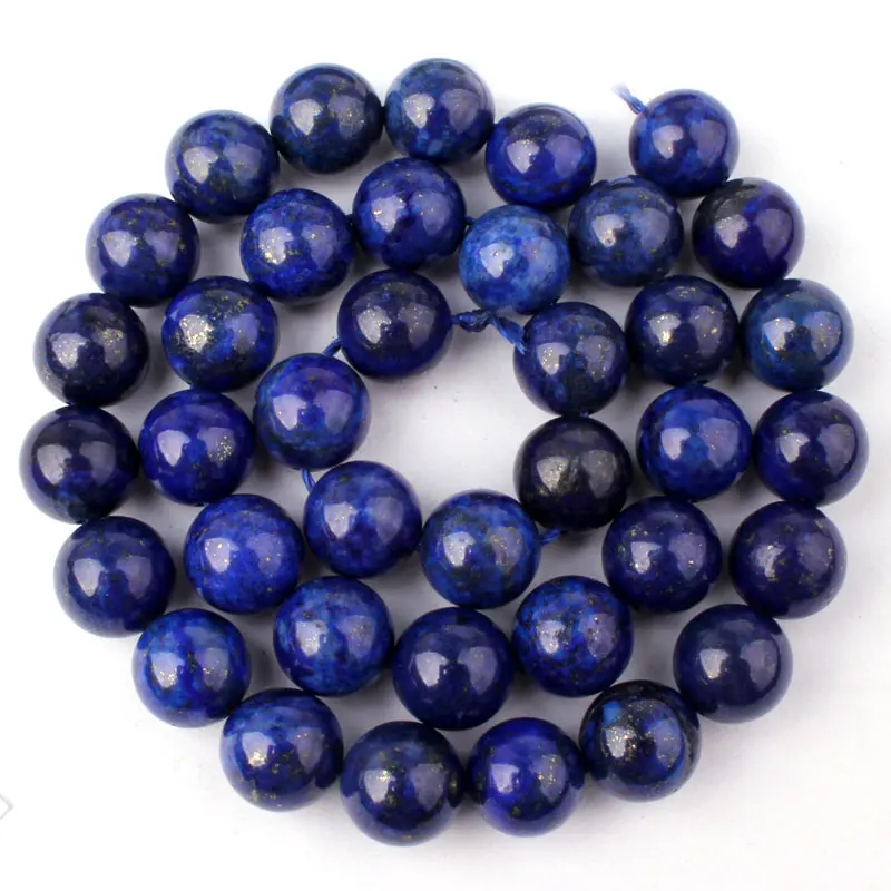 8,10, 12,20 мм круглые бусины с голубым лазуритом для самостоятельного изготовления ожерелья и браслетов 15 дюймов - Цвет: 10mm Round Smooth