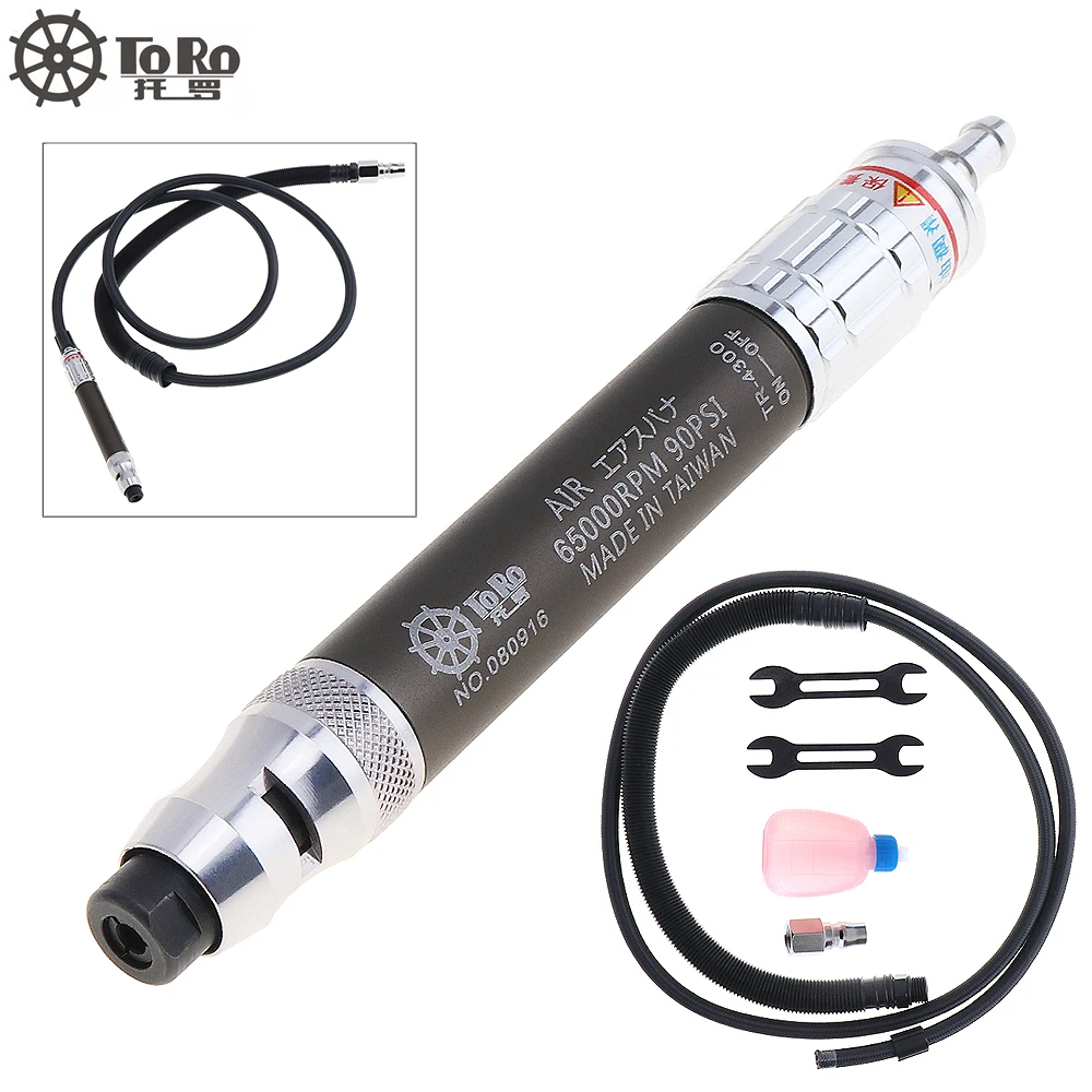 

TORO-4300 1/4" Mini High-speed Pneumatic Grinding Machine Pen with 5*8mm Air Tube for Hardware Mold / Steam Locomotive Hot