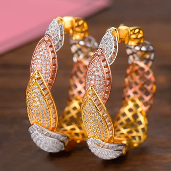 

missvikki Handmade Gorgeous Luxury Hoop Earrings Jewelry For Women Anniversary Engagement Wedding Earrings Accessories Bijoux