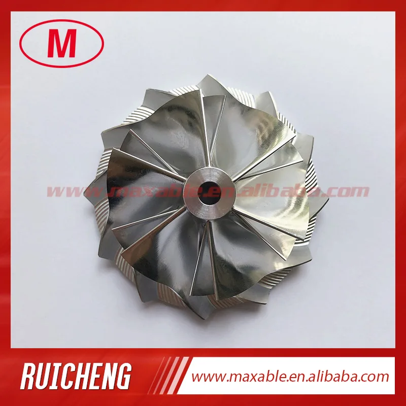 

GT15-25 49.62/61.98mm 6+6 blades turbocharger billet/milling/aluminum 2618 compressor wheel