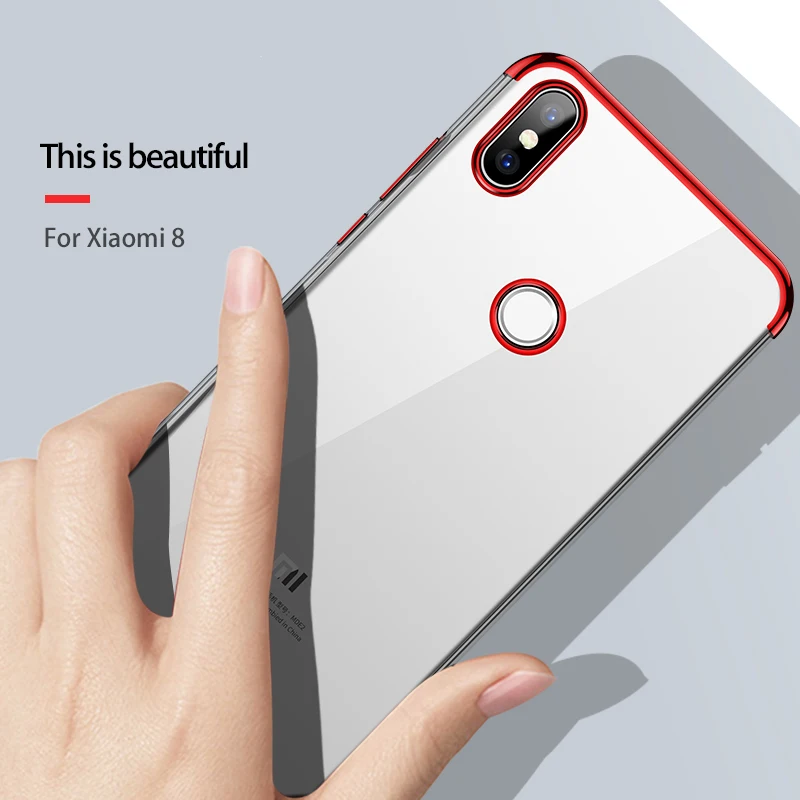 Чехол для Xiaomi Mi 8 SE прозрачный мягкий силиконовый тонкий чехол из ТПУ с покрытием