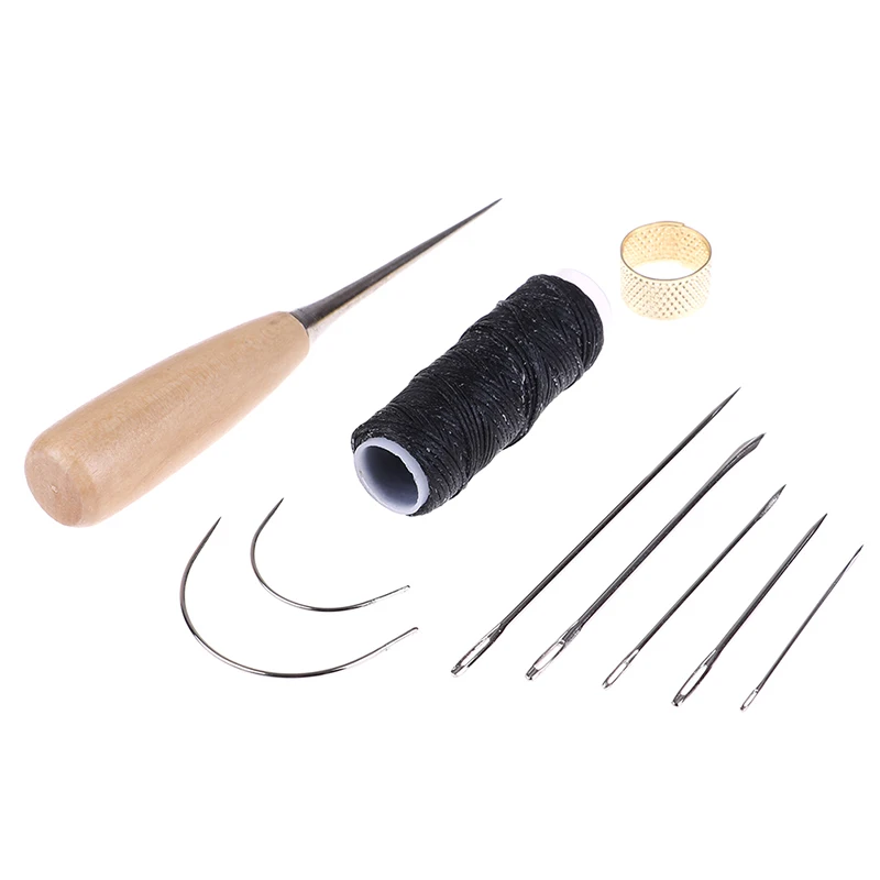 

10PCS/Set Sewing Needle Awl Leather Craft Stitching Awl Sewing Leathercraft Shoe Repair Tools Supplies Sewing Accessories