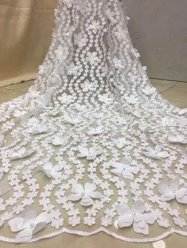 

3d flower Embroidered Tulle Lace Fabric SYJ-943 African French Lace Fabric