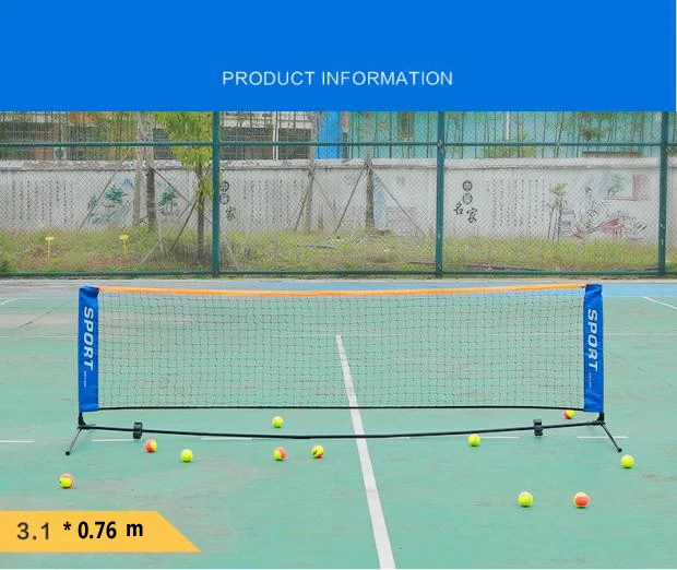 Портативный Стандартный бадминтон, теннисная сетка, открытая профессиональная спортивная тренировочная квадратная Крытая Складная сетка для теннисного мяча, 3,1 м* 0,76 м