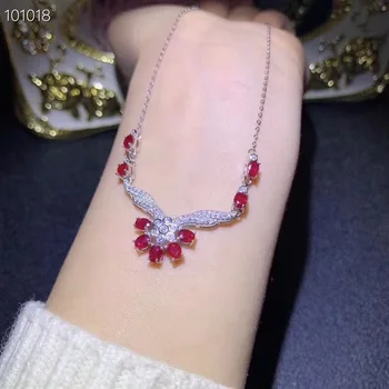 

Free Shipping Natural And Real Wedding Ruby necklace pendant Origin and natural ruby 925 sterling silver Fine Jewelry
