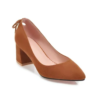 

The spring of 2018 after pointed mouth shallow thick with high to set foot bowknot joker 33 1831-45 women's shoes