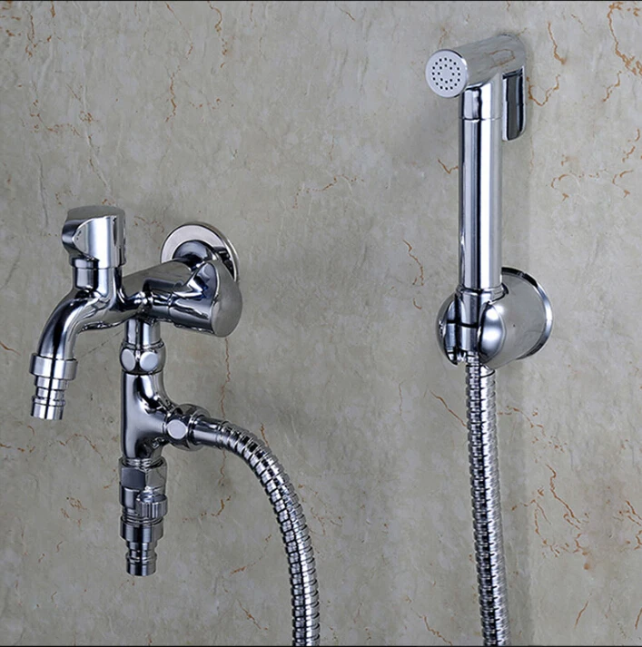 Brass chrome brass functional Women Hand held Bidet Shower set Mixer Portable bidet spray faucet