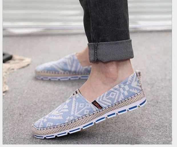 

High Quality Canvas Shoes For Men Breathable Fashion Casual Loafers Driving Shoes Slip-On Flats Shoe New Alpargatas