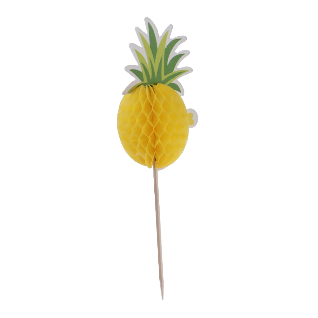 MagiDeal 24pcs Hawaiian Flamingo Pineapple Cupcake Picks Cake Toppers Baby Shower Kids Birthday Cocktail Party Decor