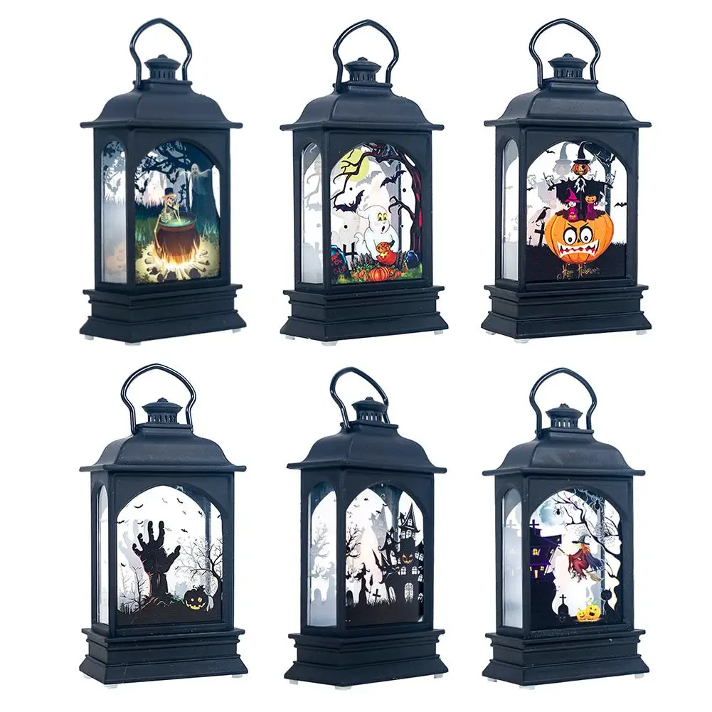 

Halloween Hanging Lights LED Night Light Bar Atmosphere Decoration Props Cage Pendant Hanging Lamp Lantern Castle Pumpkin Light