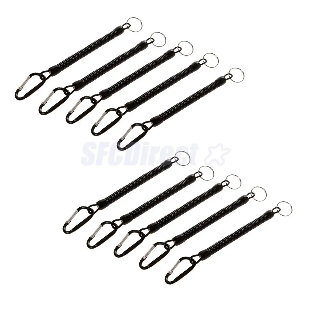 

10pcs Coiled Safety Lanyards Rope Boat Fishing Rod Protector Tackle Tool