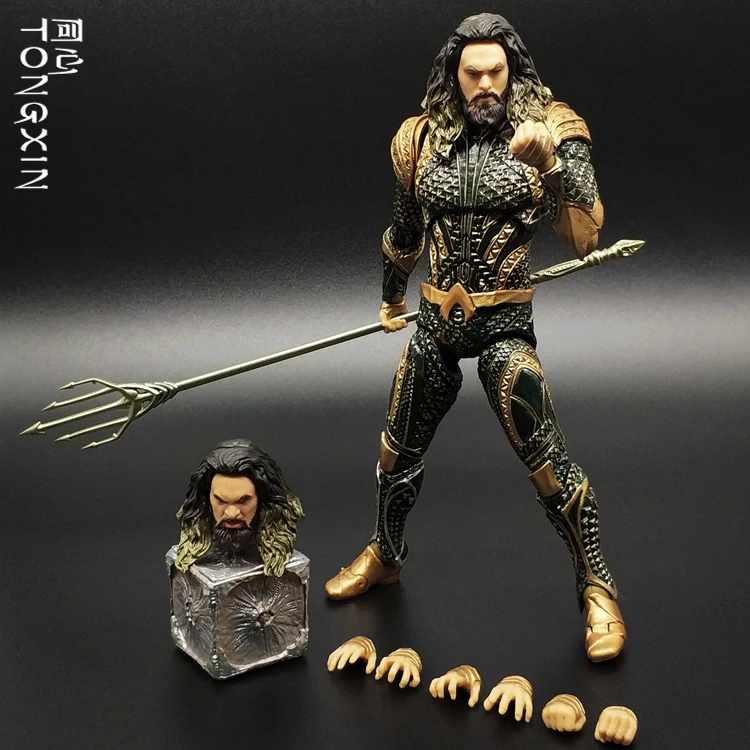 DC Лига Справедливости Aquaman статуя Trident Action ПВХ Коллекционные Фигурки игрушки 18 см