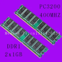 New Desktop 2GB DDR1 Chipset 2X1GB 1GB PC3200 DDR 400 Mhz Low density memory 2Rx8 CL3