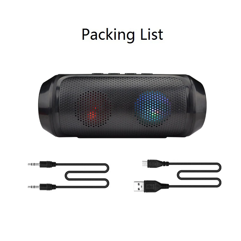 Portable Wireless Bluetooth Speaker Dual Units Stereo Colorful Speaker Lights speaker support FM radio AUX USB TF caixa de som