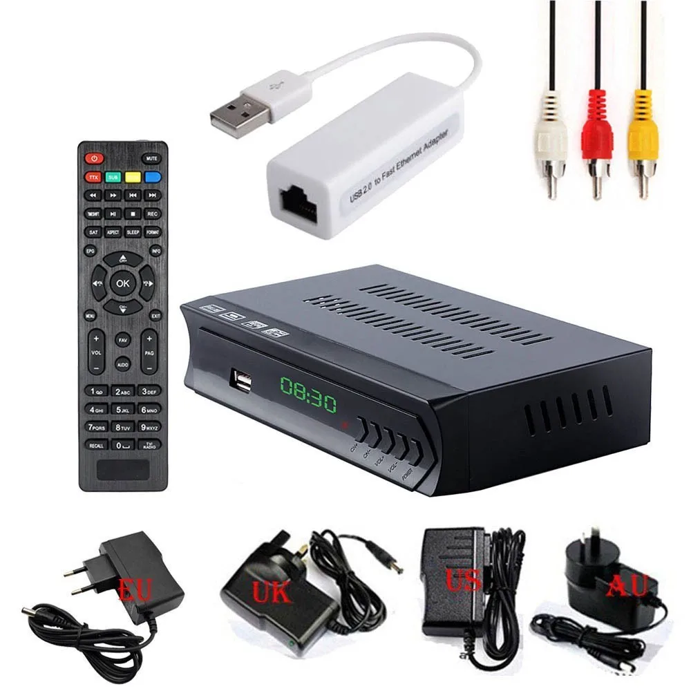 With USB RJ45 FTA тюнер DVB-S2 рецептор 1080P цифровой спутниковый ресивер IP tv Combo tv Box HD AC3(USB RJ45 Wifi) Youtube vu Biss Key Koqit K1 - Цвет: With USB RJ45
