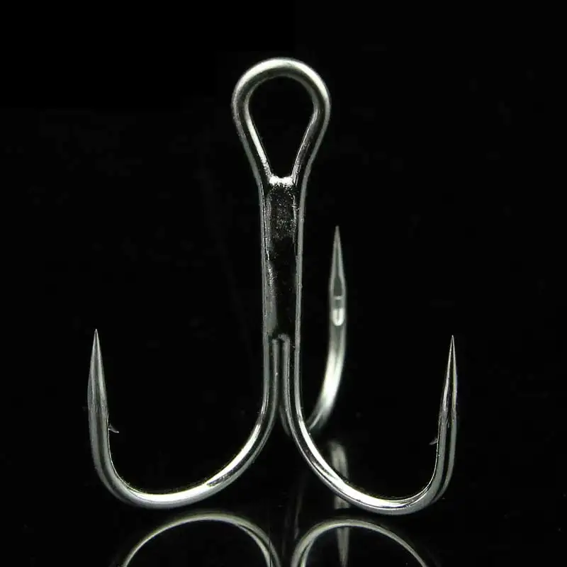 

20pcs Steel Treble Fishing 3 Hooks Black Small Round Bent Triple Hard Lure Spoon Fishhook MC889