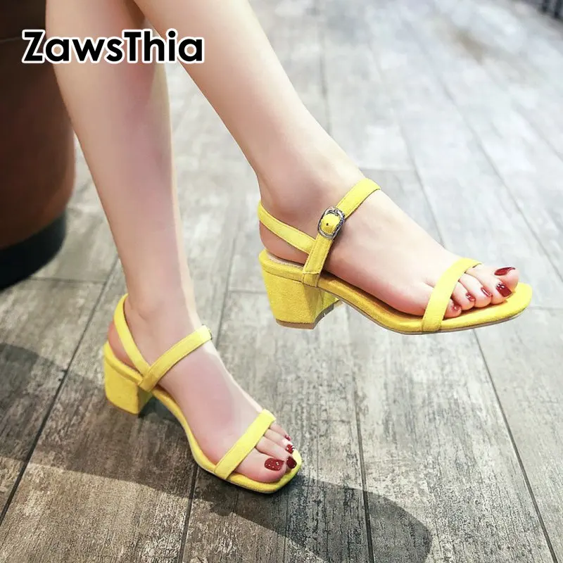square toe yellow heels