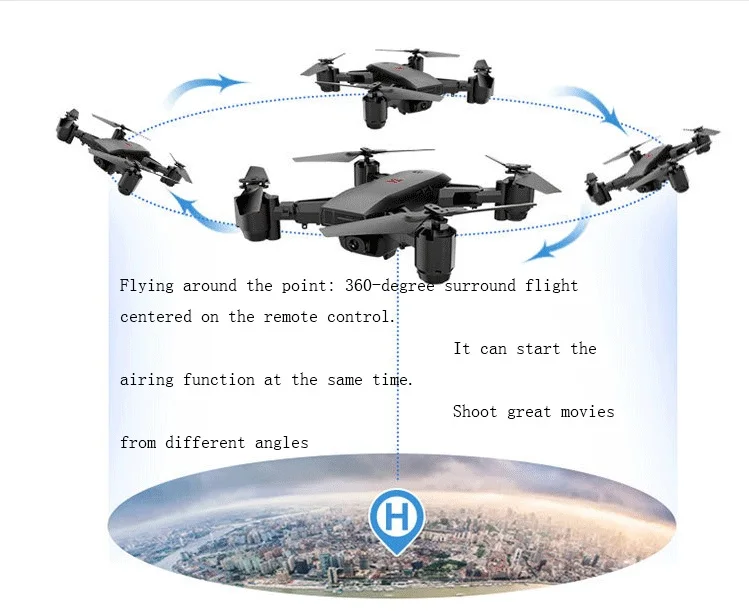 2,4 г и 5 г Wi-Fi FPV складной Профессиональный радиоуправляемый Дрон бесщеточный gps позиционирования высота держать 1080 P Камера и камера 720P