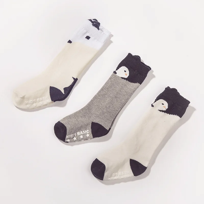 Новые детские носки на возраст от 0 до 3 лет носки без шнуровки с рисунком лисы осенне-зимние хлопковые детские носки для малышей 3 пар/лот