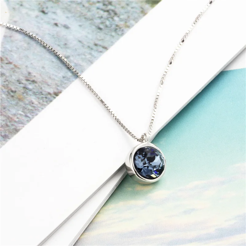 Plaza Colgante Collar Cadena De Plata Esterlina 925 Mujeres Señoras Joyas Regalo