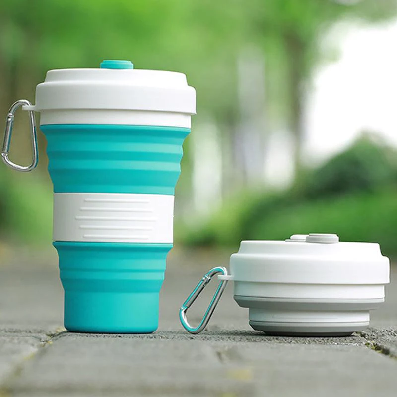 

550ML Folding Coffee Cup Portable Sports Compression Outdoor Retractable Kettle Anti-scalding