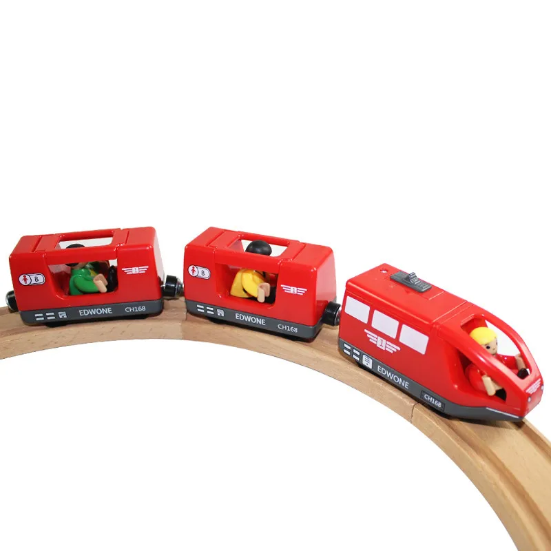 Электрический поезд набор магнитного слота литая под давлением электрическая железная дорога с деревянным поездом треков набор игрушек FIT Toma Brio деревянная дорожка
