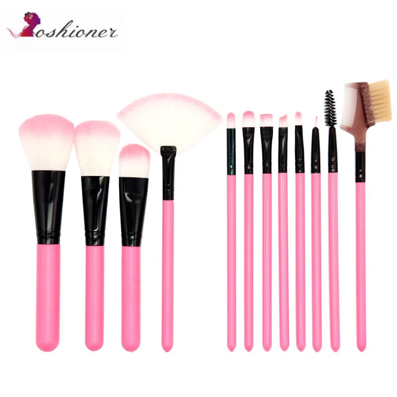 

12PCS Makeup Brushes Set Kit with Case Holder Foundation Powder Blush Lip Brush