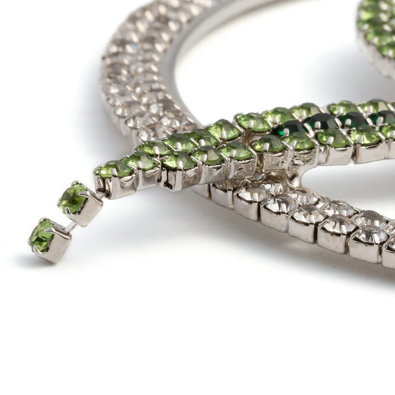 Junlead модный дизайн Bijoux роскошный кристалл большая круглая капля серьга себе змея со стразами Висячие серьги для женщин ювелирные изделия