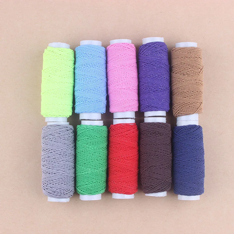 

10Roll/lot 0.8mm Clear Elastic Thread Black Round Crystal Line Nylon Rubber Stretchy Cord String Bracelets Necklace Craft C1