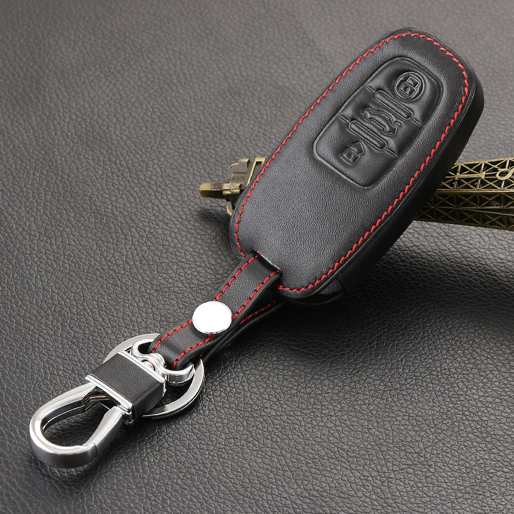 

New Car Styling Key Cover Keychain For Audi A1 A3 S3 A4 B7 B8 A6 A5 A7 A8 Q3 Q5 S5 S6 Etc Leather With Buckle High quality
