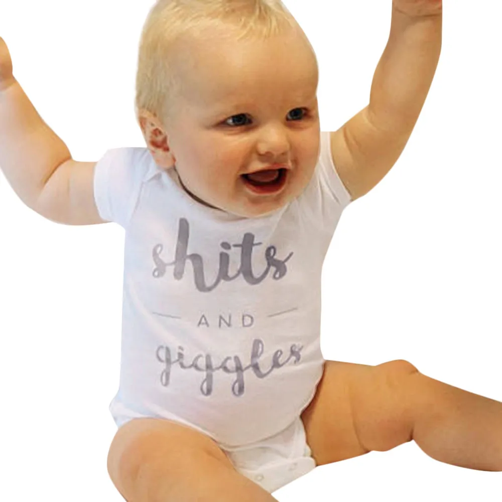 Bodysuit Baby Boys Girls Clothing Letter Printed White Newborn Baby Babygrow Playsuits Clothes Bodysuits 0-24 M Body Infantil@15