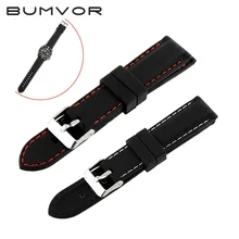Ремешок для часов BUMVOR для мужчин и женщин силиконовый спортивный вентиляционный резиновый ремешок для часов водонепроницаемые 20 мм 22 мм 24 мм ремень для часов