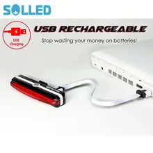 SOL светодиодный 26 светодиодный USB Перезаряжаемый задний светильник красная интенсивность подходит для любых дорожных велосипедов, установка для велоспорта безопасный светильник-вспышка