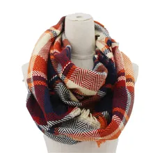 2019 Winter Women Plaid Infinity Scarf Fashion Tassel Soft Circle Loop Scarves ladies pashmina blanket shawl wraps foulard femme infinity scarf new fashion women scarves plaid печать кольцо шарфы кольцо украдено 2018 jeouly