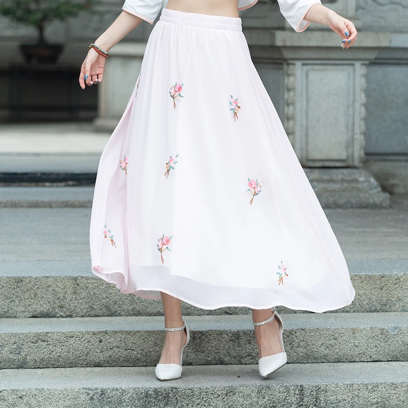 Повседневное женские макси юбки Одежда 2019 летняя богемная длинная юбка шифон Винтаж Faldas Largas элегантный печати Saia Лонга дамы