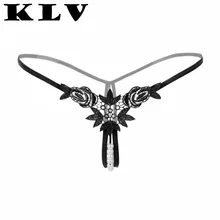 KLV, женское нижнее белье, сексуальное, эротическое, для девушек, с вышивкой, стринги, жемчужные, v-стринги, трусики, нижнее белье, нижнее белье, интерьер, mujer