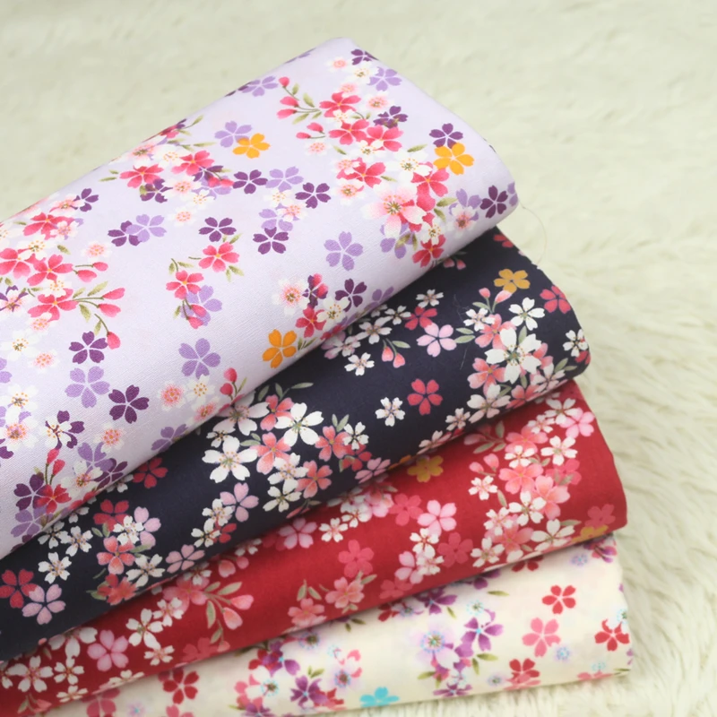 

half yard soft breeze fabric with cherry blossom print, handmade DIY patchwork garment dress cloth CR-A128