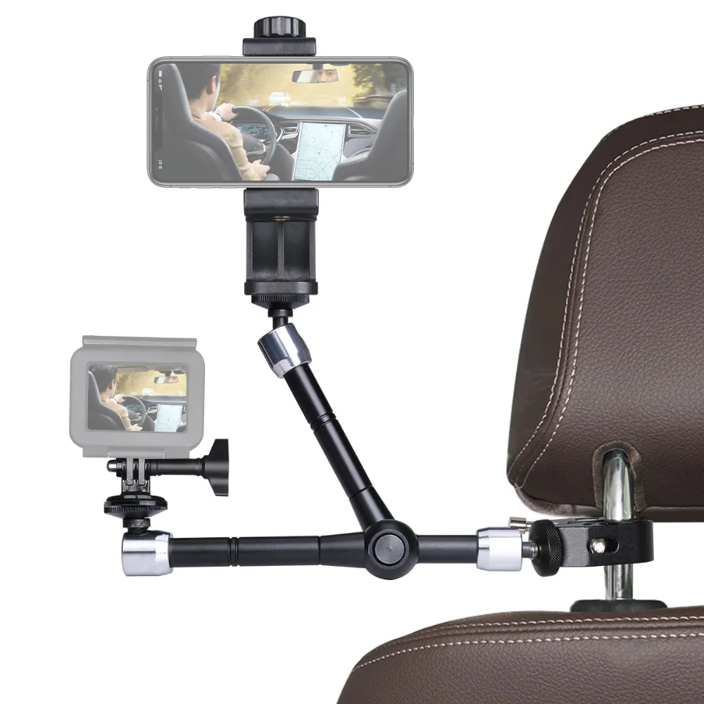 Adjustable Aluminum Alloy 3 Magic Arm Camera Clamp Mount Holder Rig for Gopro Sony Action Camera LED Flash Light Bicycle Bike (1)