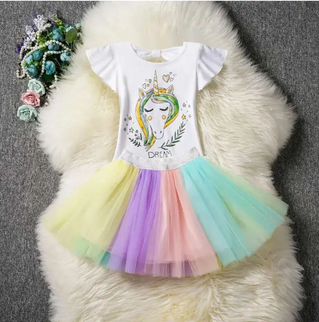 Little Girl Clothing Set Summer Unicorn Clothes Outfits For Kids T