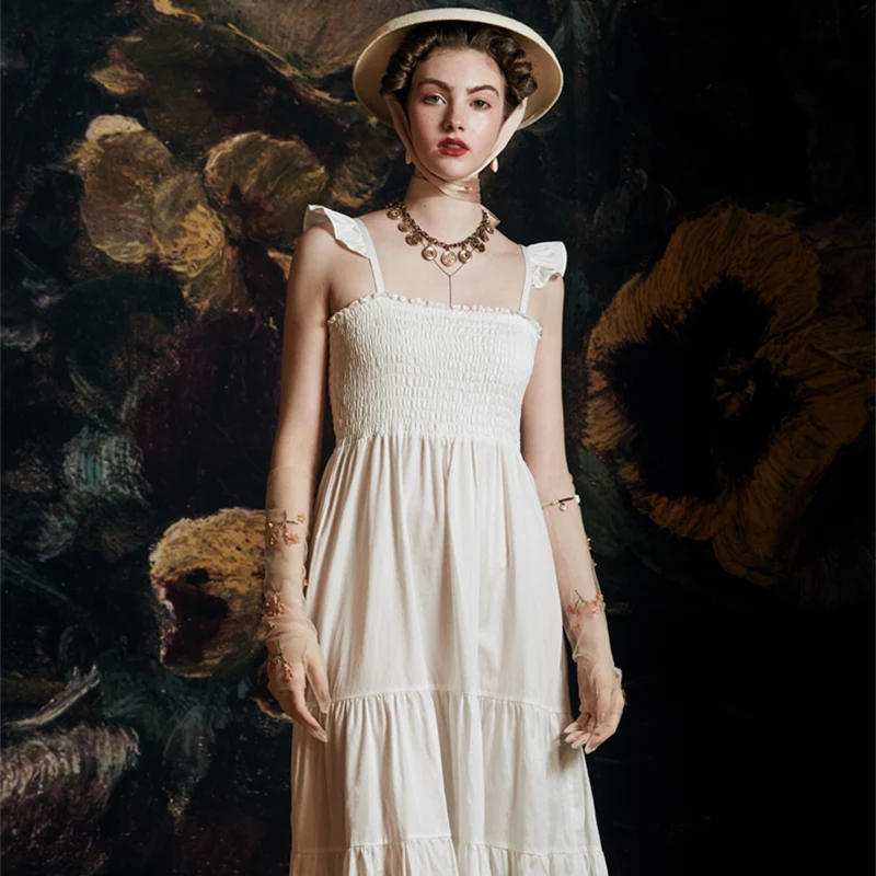 

Sleepwear Women Summer Cotton Homewear Strap Nightdress Princess Style Long Nightgown Elegant and unique design