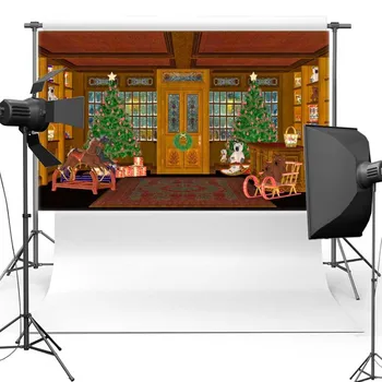 

MEHOFOTO Christmas Vinyl Photography Background For Newborn Indoor New Fabric Flannel Backdrop For photo studio ST445