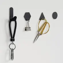 4PCS/Set Creative Tieyi Small Hook Geometry Mini-door Strong Hook Bathroom No Perforation Wall Hook