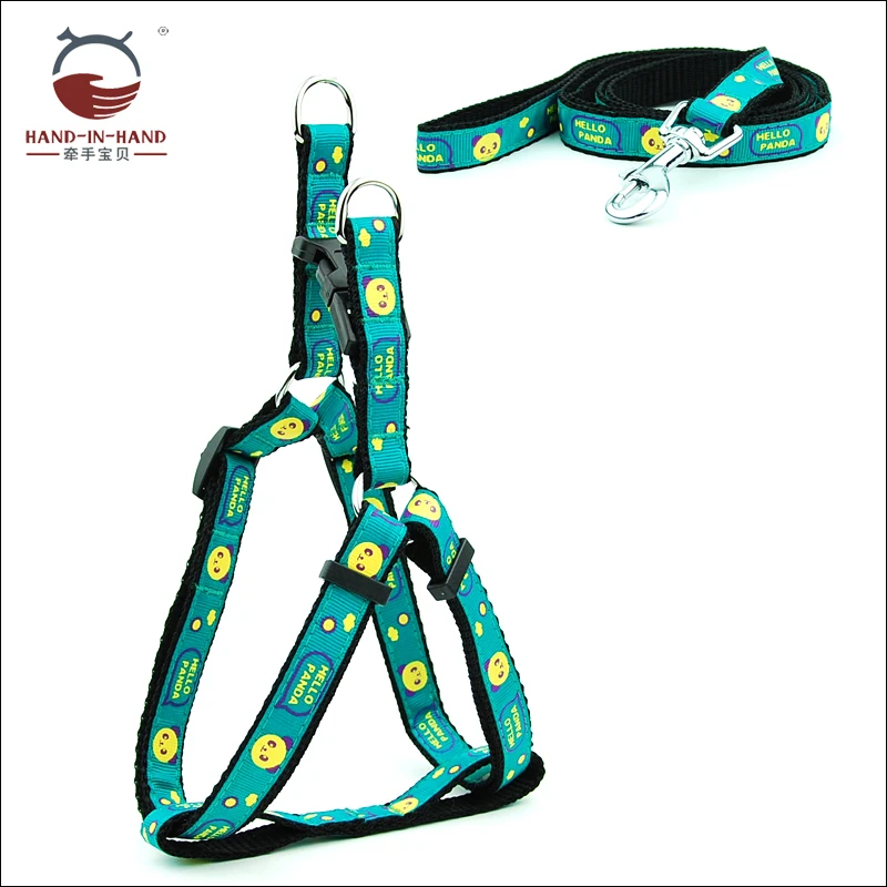 

Dog Harness and Leash Small Medium Dog Pet Product Cartoon Panda Print Harness and Lead Set