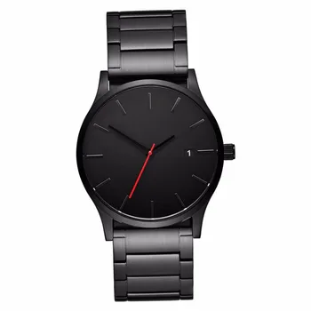 

Sliver Stainless Steel Watches Black Watch Men Top Brand Luxury Casual Clock Full Steel Men Watch Watches Relogio Feminino Hour