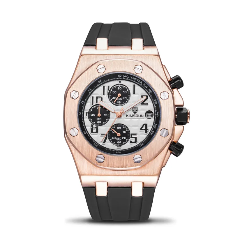 KIMSDUN модные роскошные брендовые деловые мужские часы Relojes Hombre, все вспомогательные циферблаты, кварцевые часы для мужчин, спортивные мужские часы Relogio - Цвет: 12