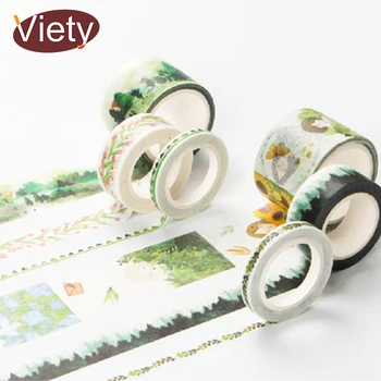 

Infeel Green Series washi tape DIY decorative scrapbooking planner masking adhesive tape label sticker stationery